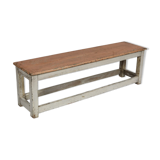 Table basse patine rose blanc piece d'origine vieux teck