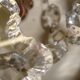 Pair of grapevine wall lamps with lampshades in Toile de Jouy