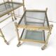 Desserts nesting tables gilded metal and smoked glass