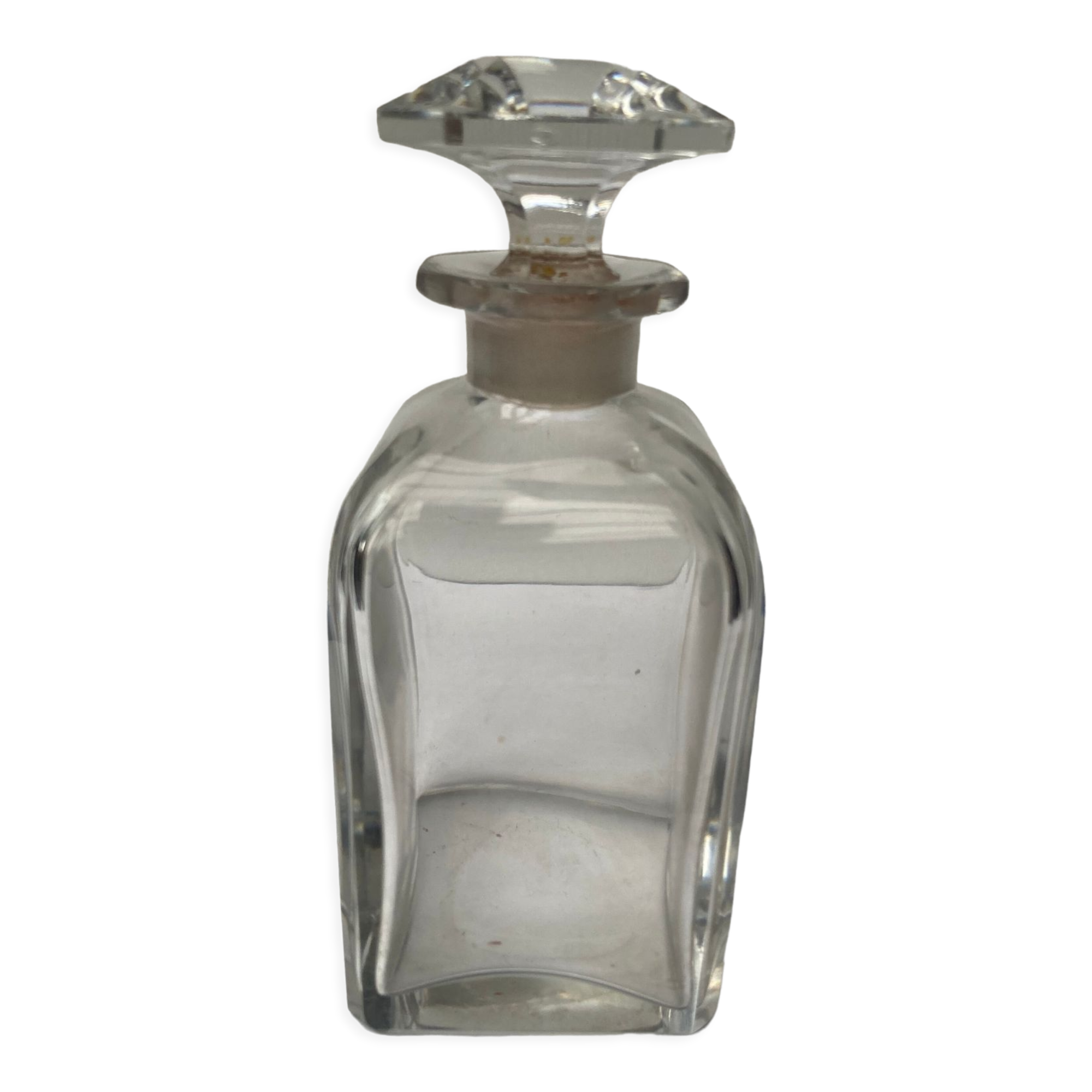 Perfume bottle crystal XIXth with cap facets