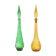 Pair of 2 Italian vintage mid century "Empoli" glass jugs/decanters