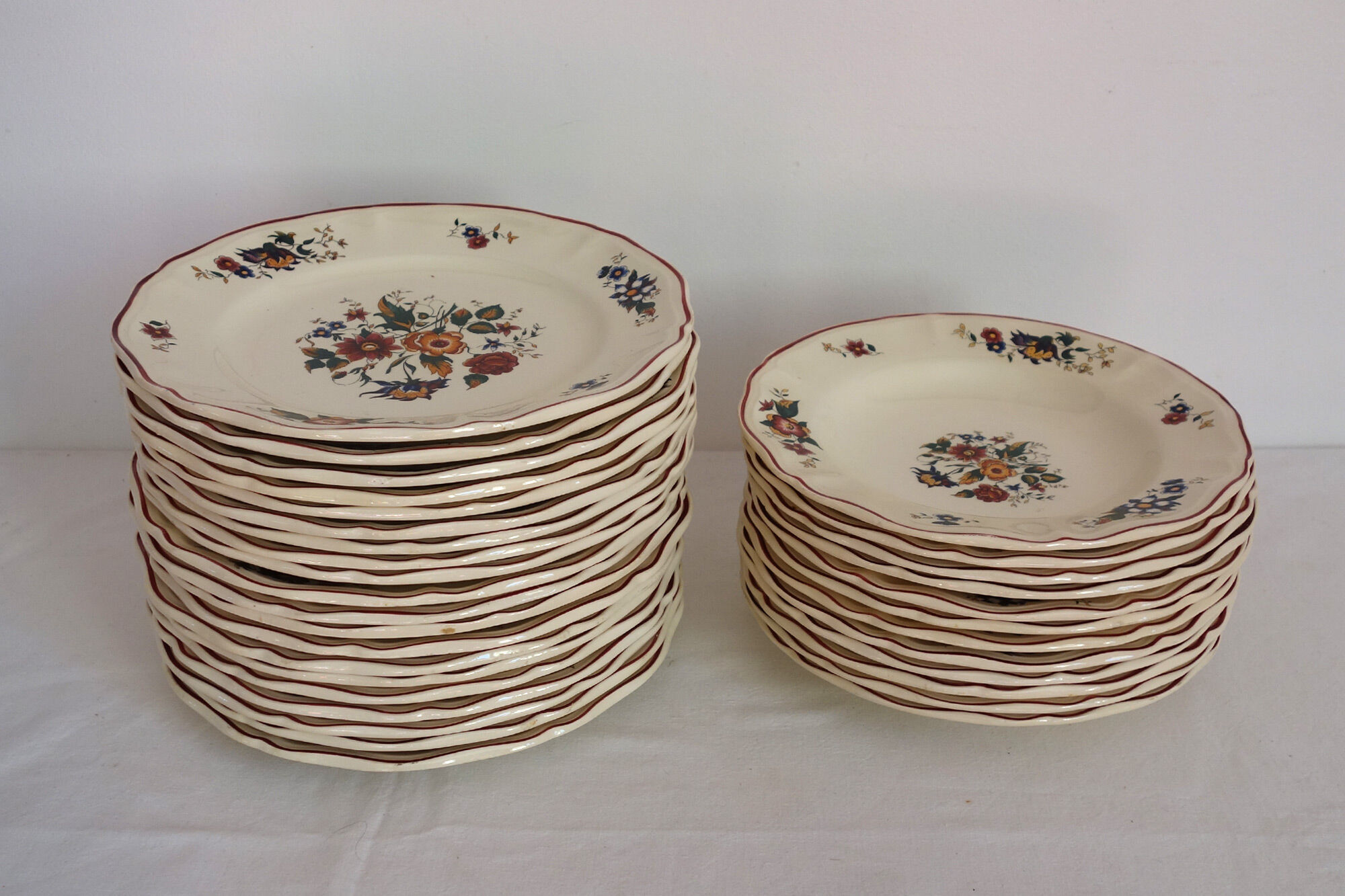 Set of 6 flat plates Sarreguemines