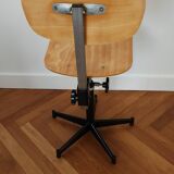 Steel and wood school chair