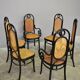 Chairs in curved beech and vienna straw, 1980s, set of 4