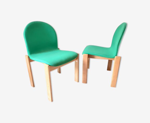 Chaises en laine vertes