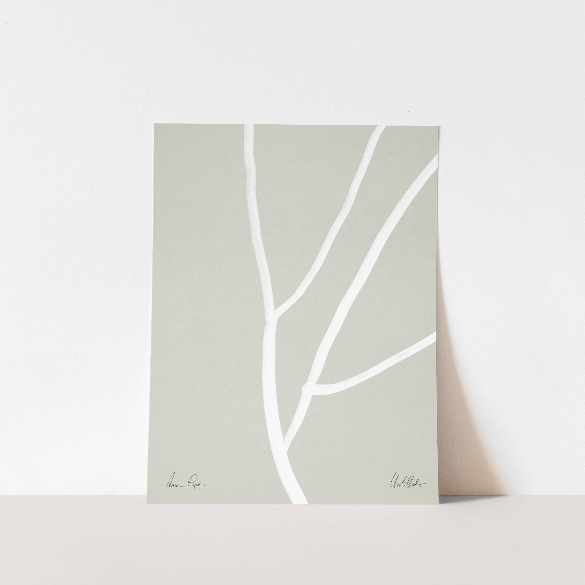 Botanical illustration white lines 50x70cm