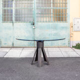 Dining table by Angelo Mangiarotti, published by Longobardo P&V, 1974