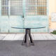 Dining table by Angelo Mangiarotti, published by Longobardo P&V, 1974