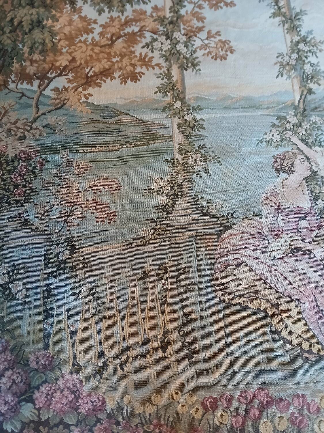 Large Aubusson style wall tapestry – Romantic scene, 18th century