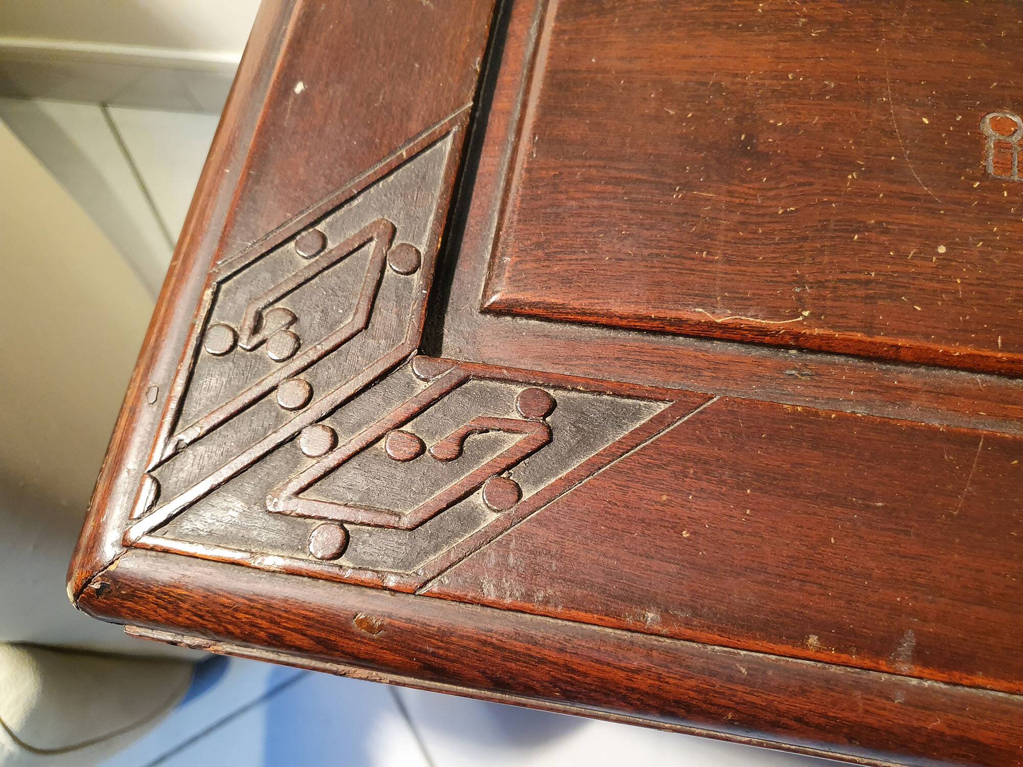 Chinese wedding chest in carved wood