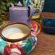 Coupelle en céramique vintage motifs fleuris