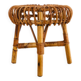 Tabouret en rotin par Franco Albini pour Vittorio Bonacina, Italie années 60