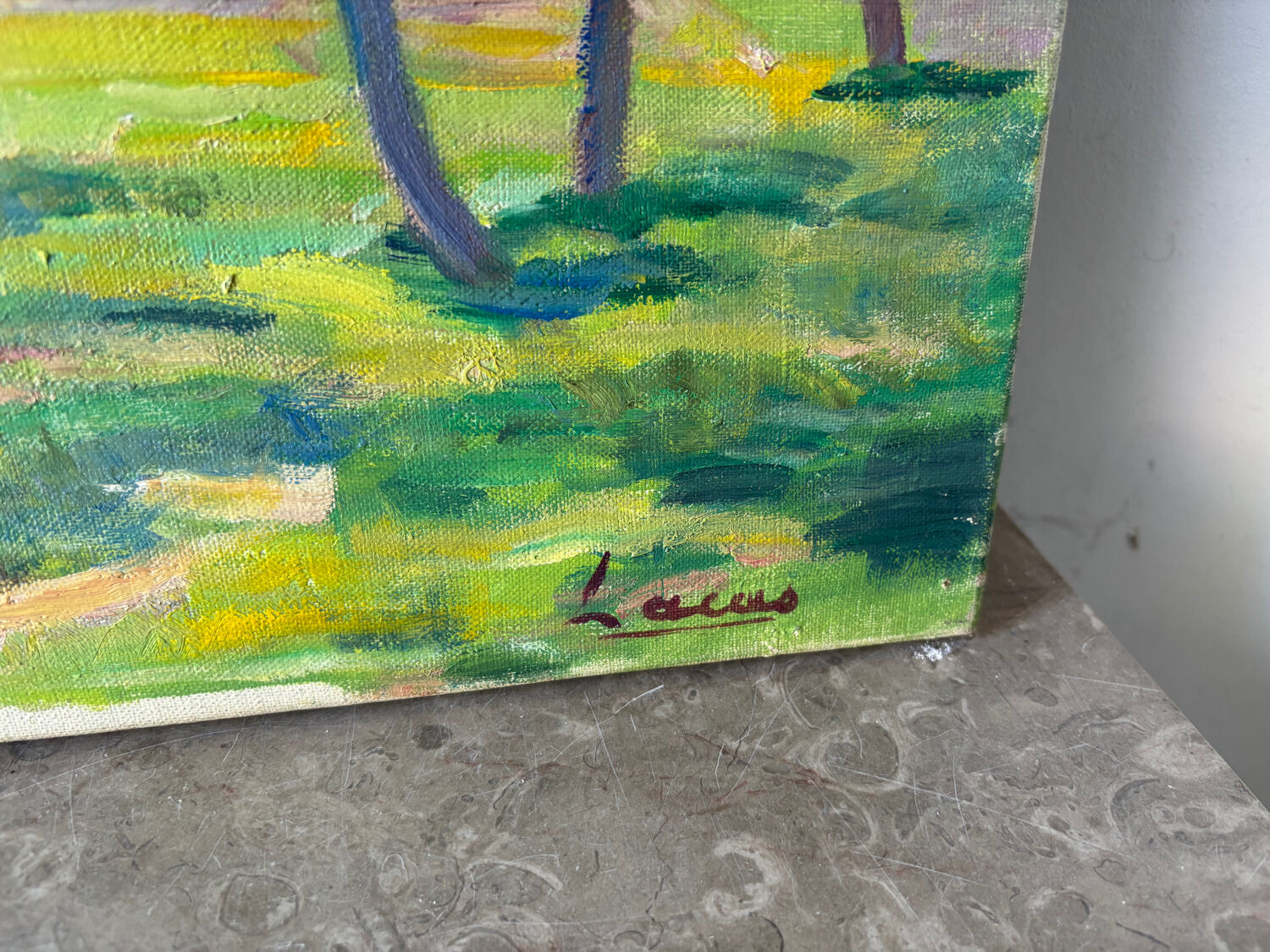 Flowered landscape signed Lacas