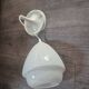 vintage pendant light from the 60s and 70s in white opaline with rosette