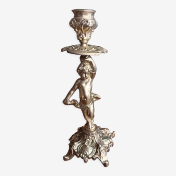 Solid brass candle holder Cherubin / Putti
