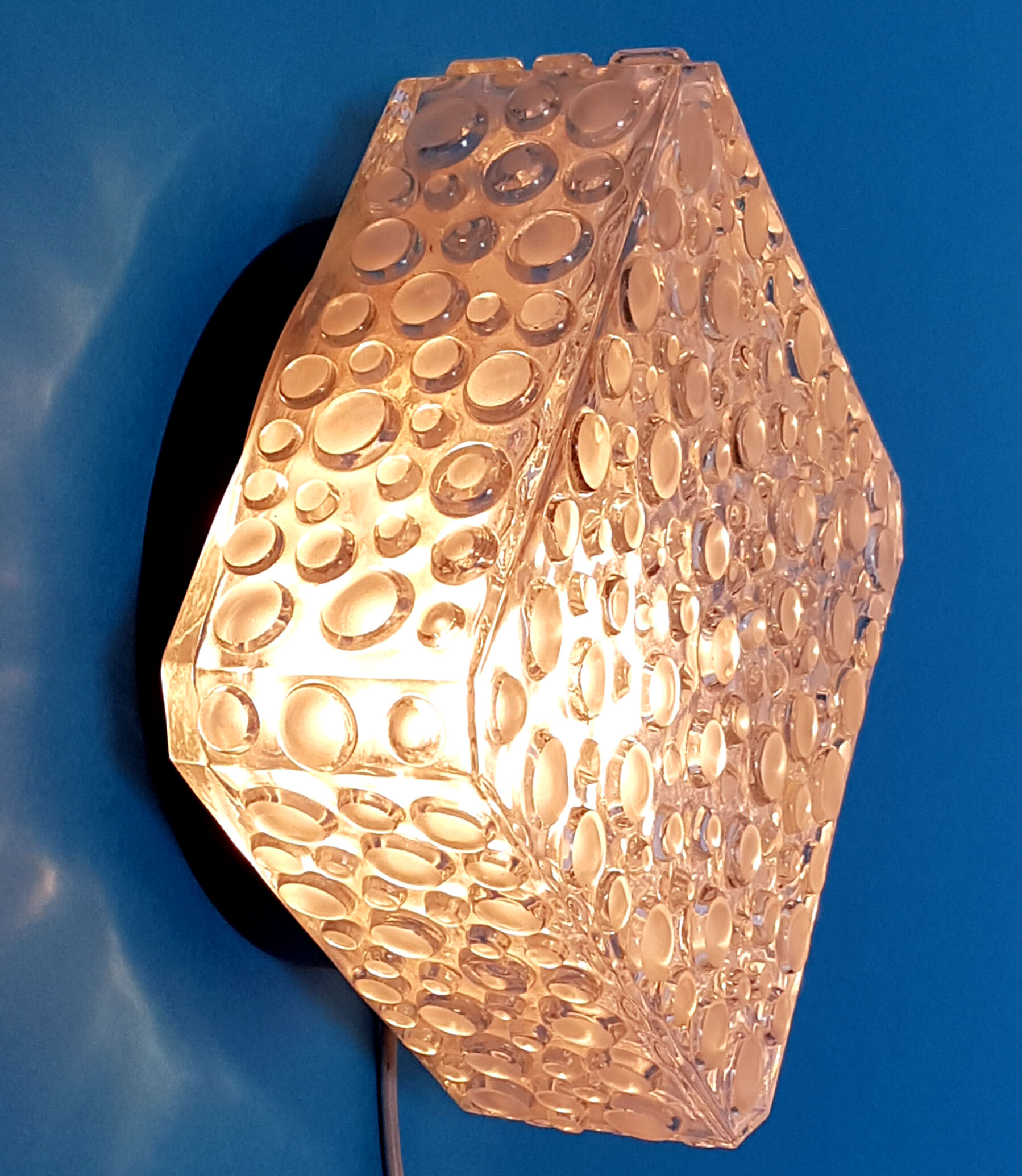 Applique en verre carré Glashutte Limburg Allemagne des années 1960