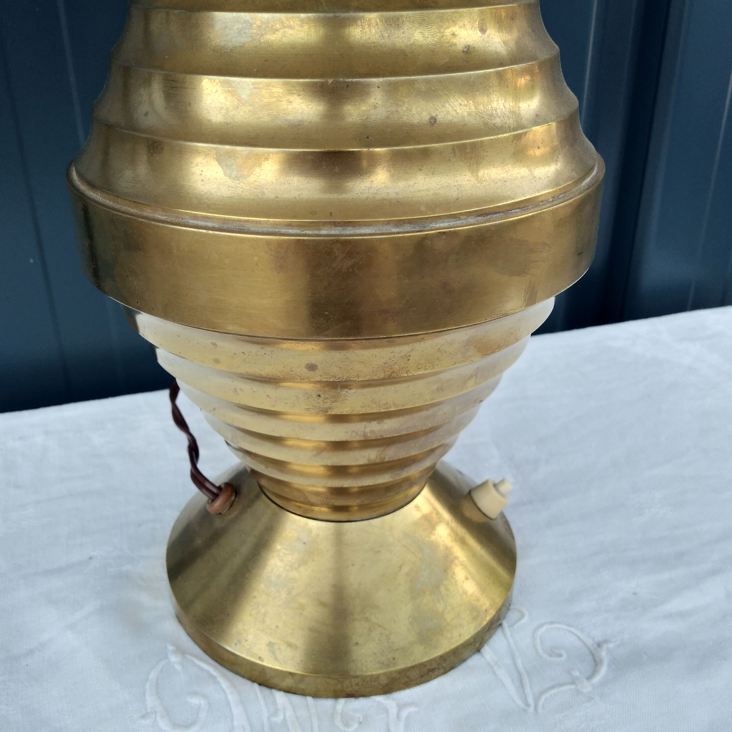 Art deco brass lamp
