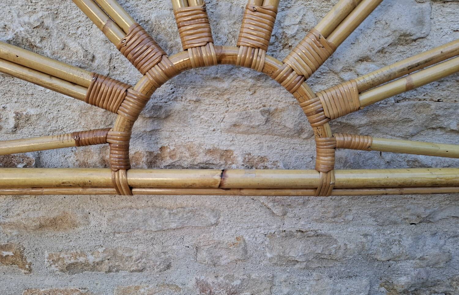 Bamboo and rattan headboard