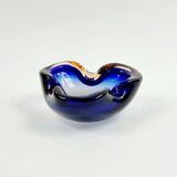 Mid-Century Blue Murano Glass Bowl/Ashtray by Flavio Poli for Seguso, 1960s