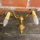 Pair of Double Wall Lights in Antique Louis XV Style, Gilded Bronze Vintage #D67