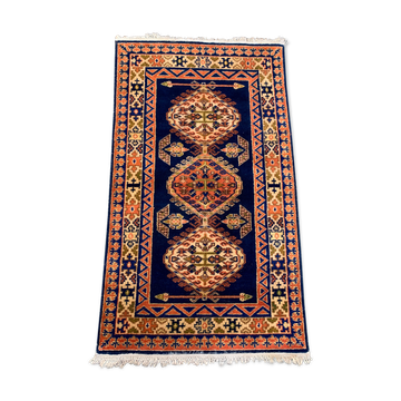 Vintage Kamseh Rug 190x137 cm, medium, Tribal oriental Carpet truly Shabby Chic
