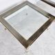Vintage lucite and brass side tables, 1980s