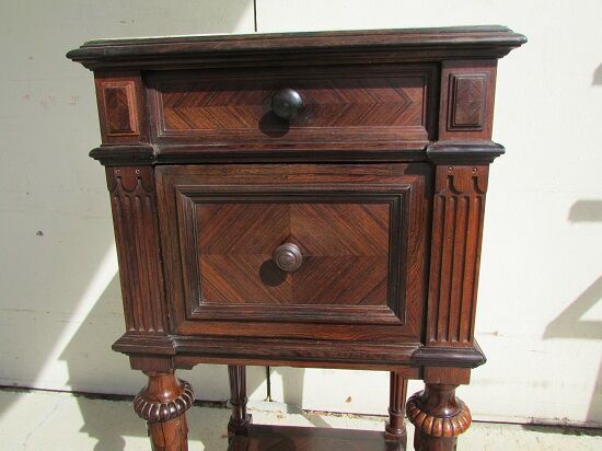 Rosewood bedside table in Louis XVI style