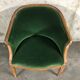 Office velvet green louis XVI bergere Chair