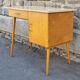 Wood and formica desk, compass feet, vintage, 70s