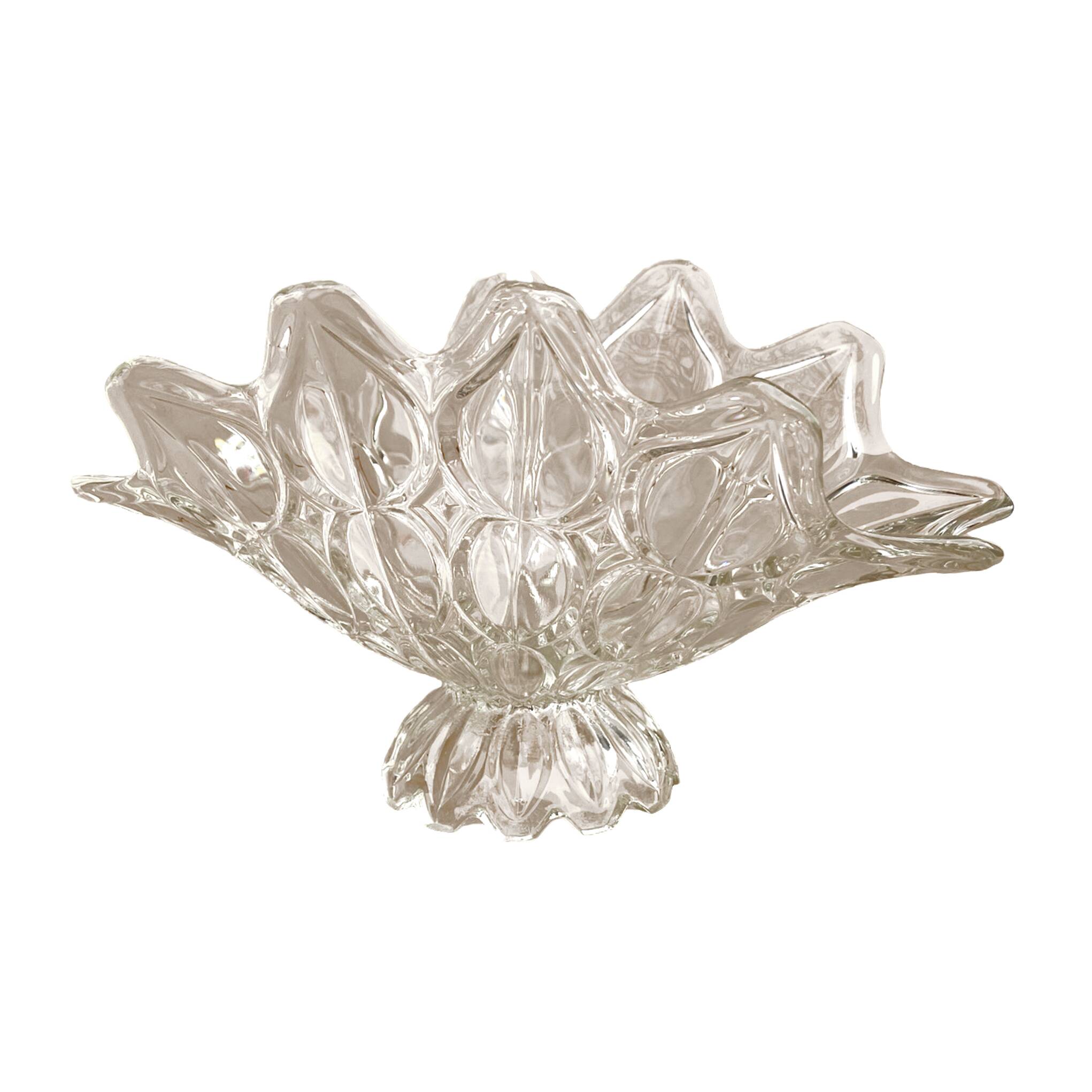 Bohemia glass jardiniere/plater, czechoslovakia 1970s