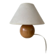Lampe boule  en bois blond vintage
