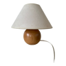 Vintage blond wood ball lamp