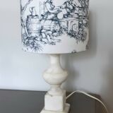 Alabaster and toile de jouy lamp