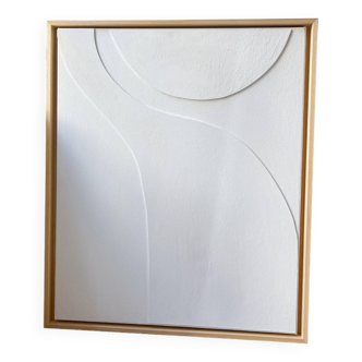White minimalist relief painting