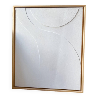 Minimalist white relief painting