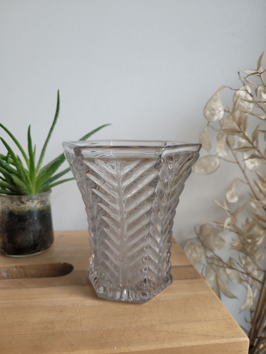 Pressed glass vase