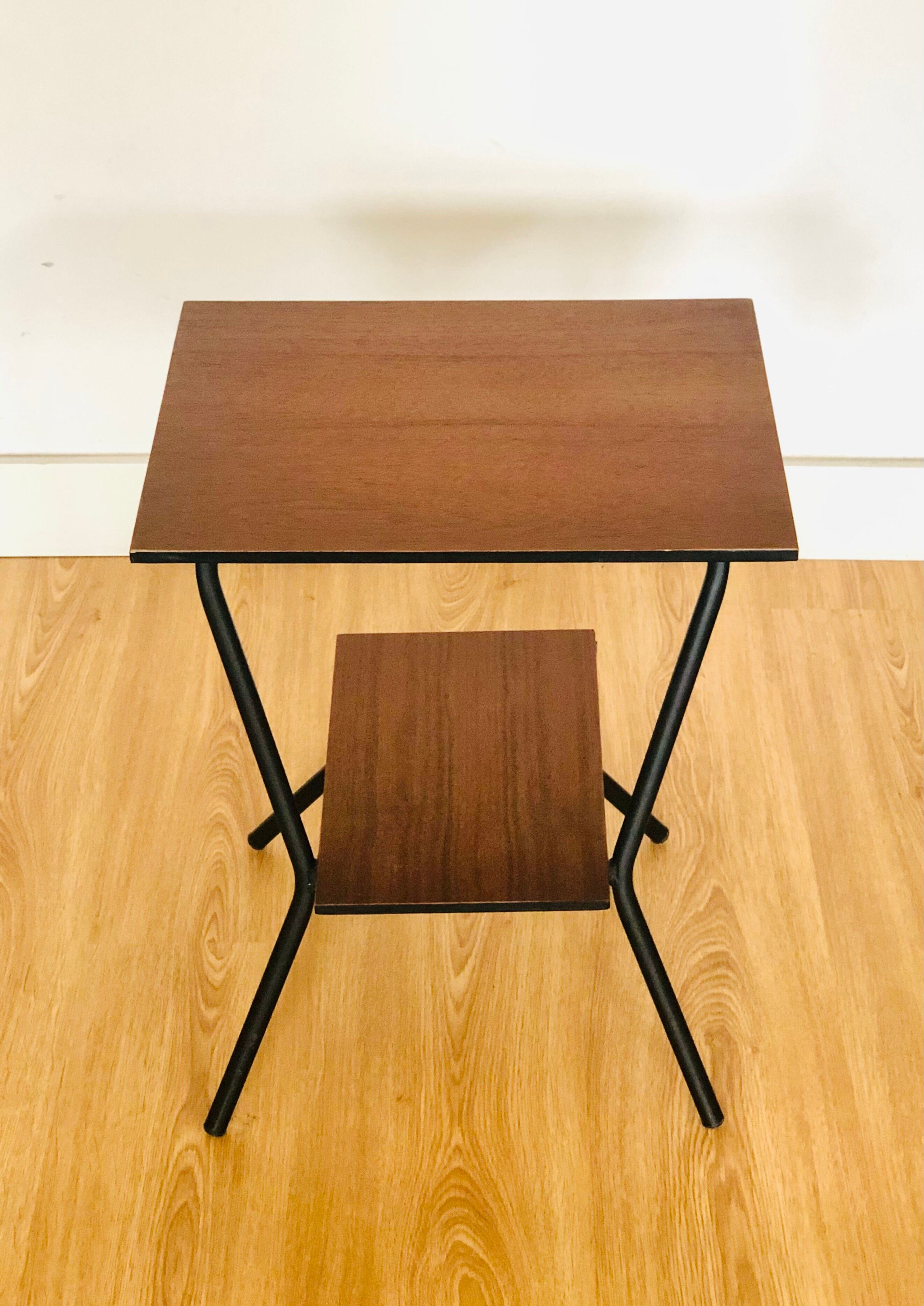 Wood and metal side table