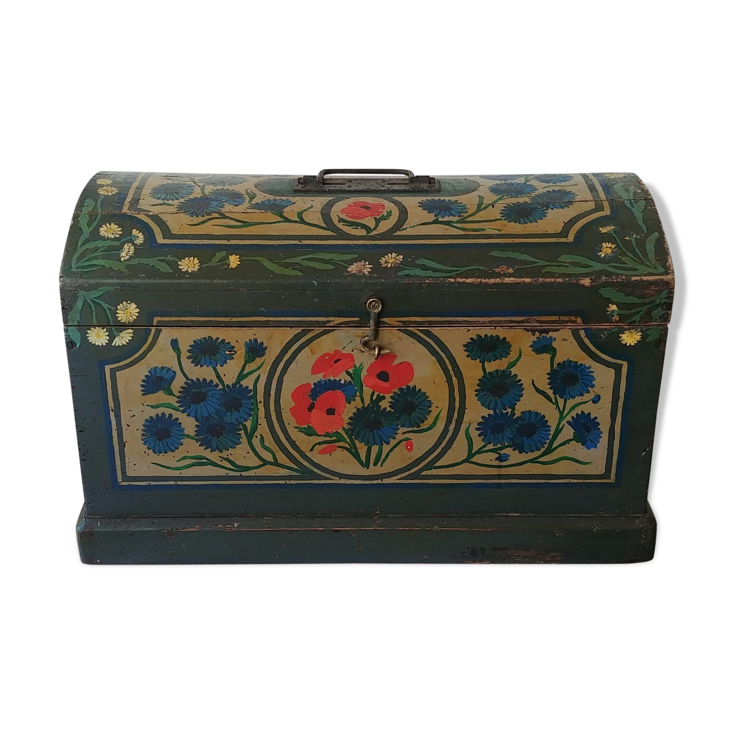 Painted wooden chest