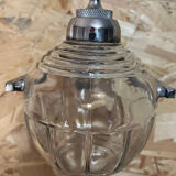 Ancien distributeur de savon liquide verre et métal