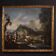 Grande peinture italienne du XVIIIe siècle, paysage avec scène de genre.