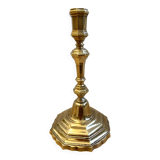 Ancien Bougeoir Chandelier Flambeau Époque Louis XV Bronze Massif Doré