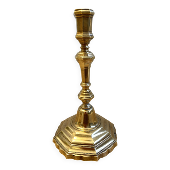 Ancien Bougeoir Chandelier Flambeau Époque Louis XV Bronze Massif Doré