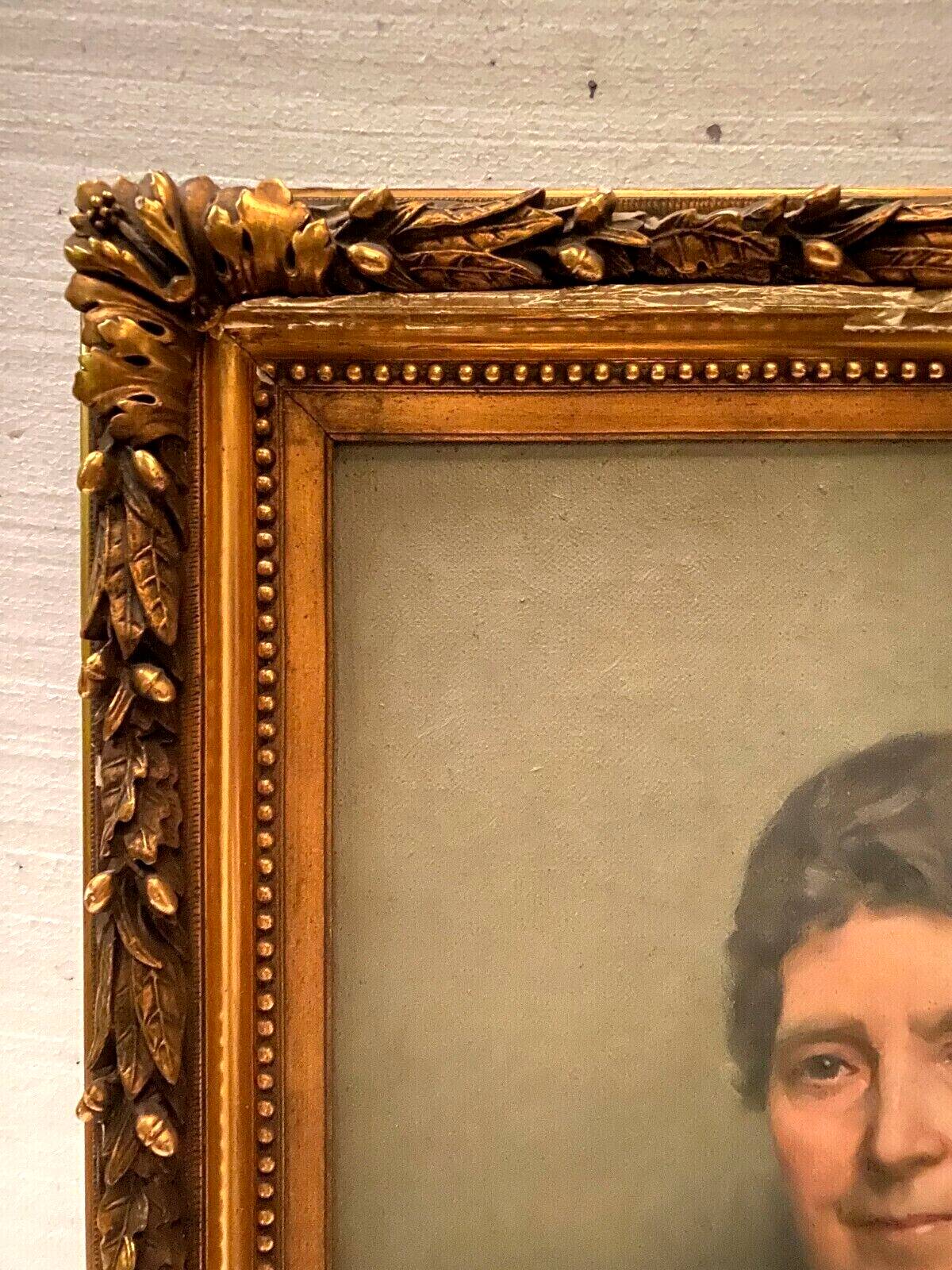 Oil on canvas "portrait of a woman" by dequene albert 20th century