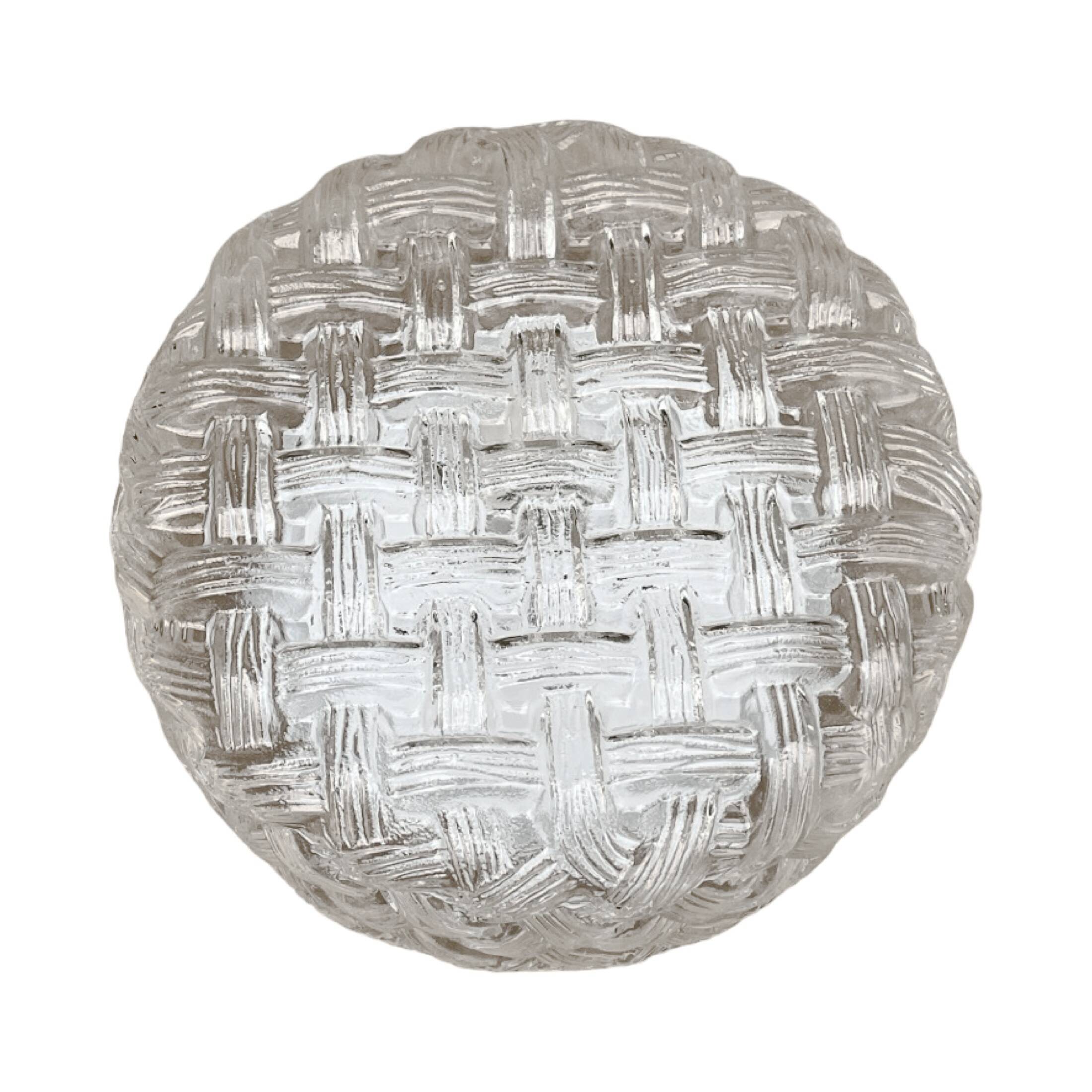 Round glass ceiling lamp, Eickmeier Leuchten, Germany 1970s.