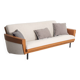 Vintage convertible sofa in fabric and imitation leather