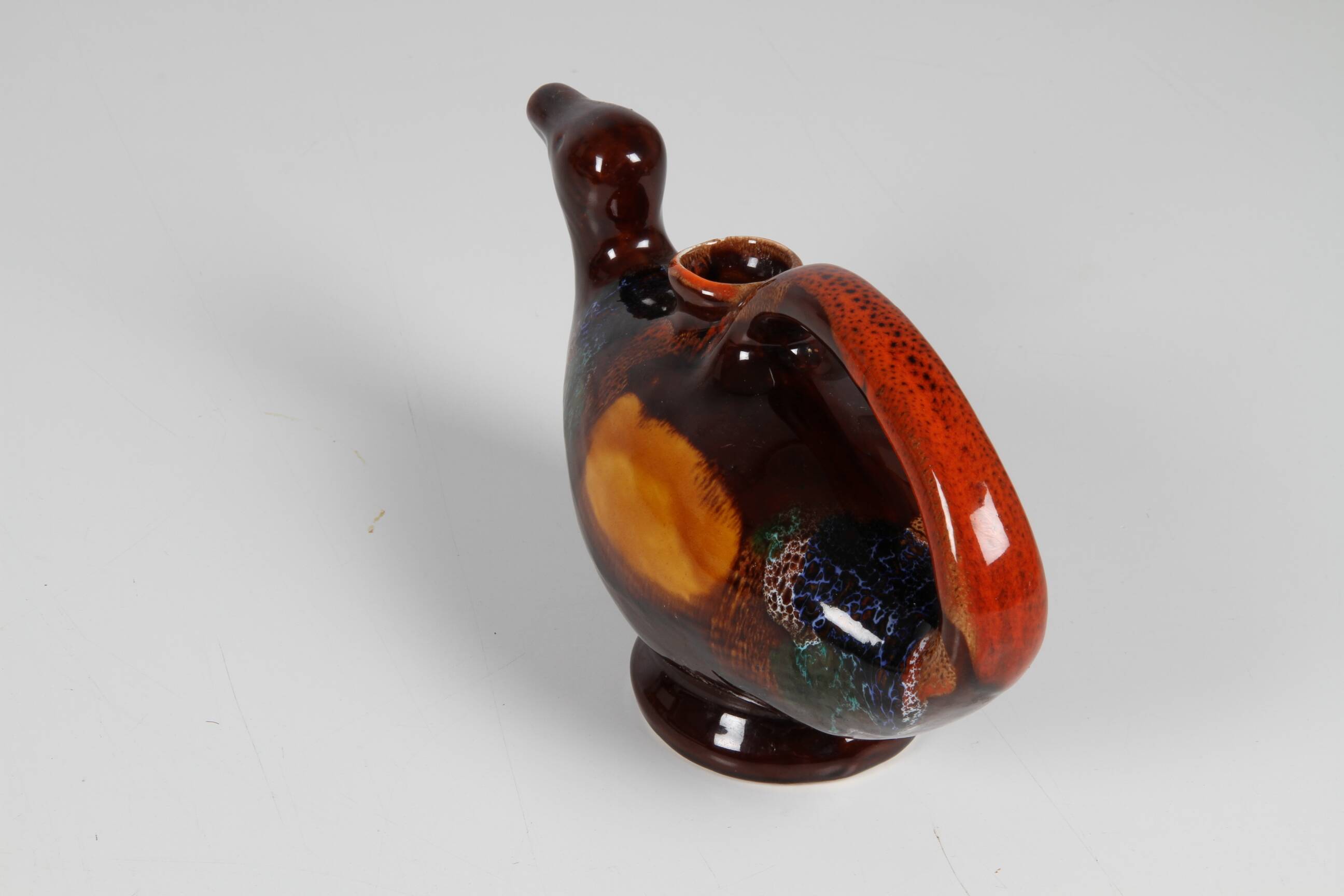 Zoomorphic duck jug in glazed ceramic Vallauris