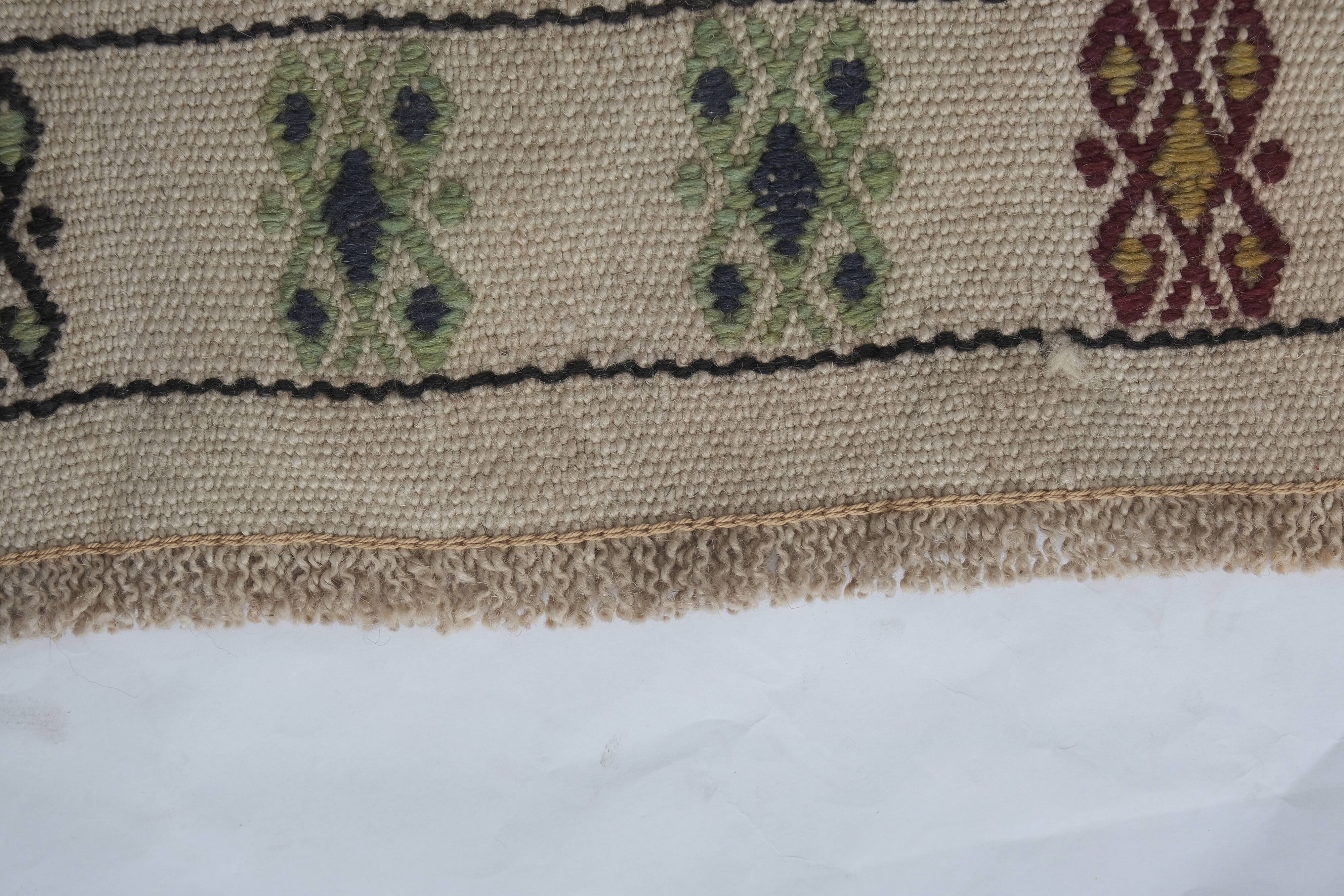 Mid Century Turkish Long Kilim Runner with Modern Design 1'11'' x 13'8''