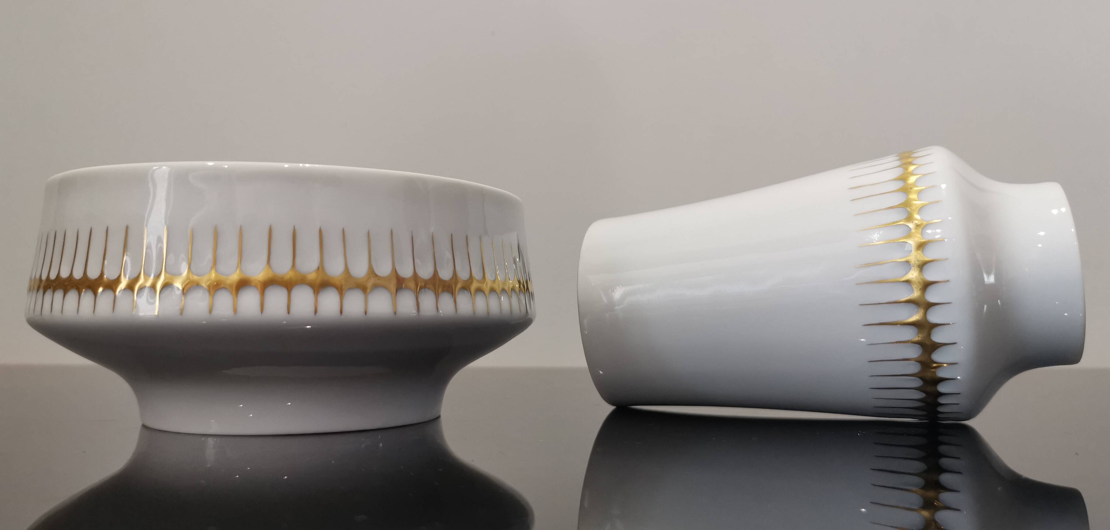 2 old ceramic pots made in Czechoslovakia around 1960s-1970s