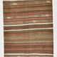 Tapis Kilim antique marron délavé 5x7, 136x195 cm, en laine nouée à la main