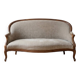 Louis XV style basket canapé in wood and beige fabric.